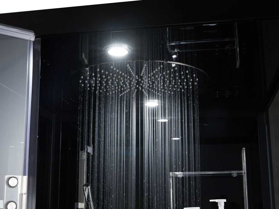 Maya Bath Arezzo Steam Shower with TV - 37" x 37" x 88" - Black - Left Side - Cottage Chest