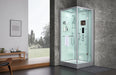 Maya Bath Arezzo Steam Shower with TV - 37" x 37" x 88" - White - Right Side - Cottage Chest