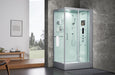 Maya Bath Platinum Lucca Steam Shower with TV - 47" x 33" x 88" - White - Right Side - Cottage Chest