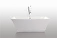 Legion Furniture 67.3" White Acrylic Freestanding Soaking Bathtub - Cottage Chest