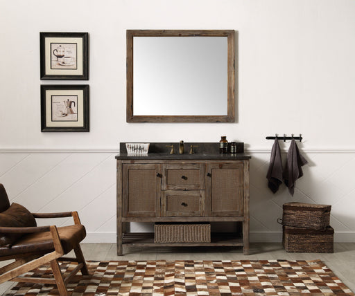 Legion Furniture 48" Solid Wood Sink Vanity with Moon Stone Top - Brown Rustic Finish - Cottage Chest