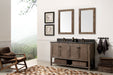 Legion Furniture 60" Solid Wood Sink Vanity with Moon Stone Top - Brown Rustic Finish - Cottage Chest