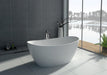 Legion Furniture 64.2" White Matt Solid Surface Freestanding Soaking Bathtub - Cottage Chest