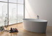 Legion Furniture 63" White Matt Solid Surface Freestanding Soaking Bathtub - Cottage Chest