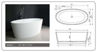 Legion Furniture 63" White Matt Solid Surface Freestanding Soaking Bathtub - Cottage Chest