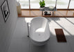 Legion Furniture 70.1" White Matt Solid Surface Freestanding Soaking Bathtub - Cottage Chest