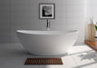 Legion Furniture 71" White Matt Solid Surface Bathtub - Freestanding Pedestal - Soaker - Cottage Chest