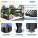 EROMMY 10'×12' Outdoor Louvered Pergola With Adjustable Aluminum Rainproof Roof, Curtains And Netting Included, Black - Cottage Chest